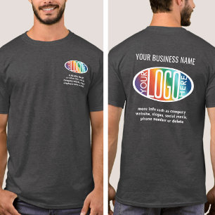 Voorzijde Achterzijde Op Maat Gedrukt Modern Zakel T-shirt