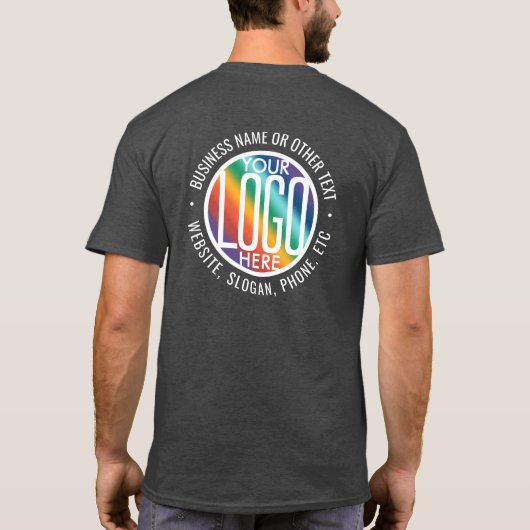 Voorzijde Back Custom Printed Company Logo Busines T-shirt (Achterkant)