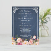 (Voorzijde) Bloemen Chalkboard DIY Huwelijksprogra Programma (Staand voorkant)