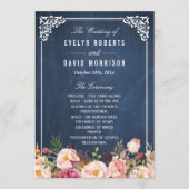 (Voorzijde) Bloemen Chalkboard DIY Huwelijksprogra Programma (Voorkant)