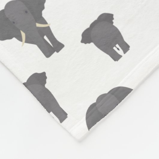 Voorzijde en achterzijde Elephant Pattern African Fleece Deken (Hoek)