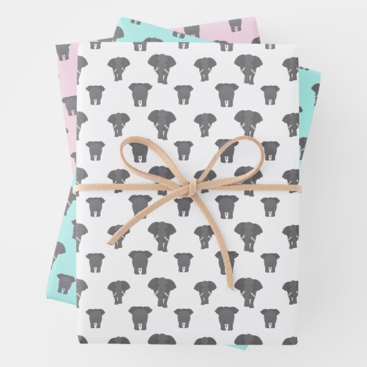 Voorzijde en achterzijde ellephant Patroon Multi C Inpakpapier Vel (In situ)