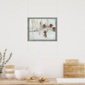 Voorzijde en washuis Carl Larsson 20x16 Poster (Keuken)