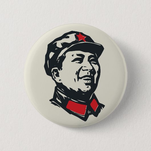 Voorzitter Mao Portrait Ronde Button 5,7 Cm (Voorkant)