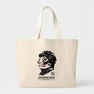 Voorzitter Meow - Cat Propaganda Bag Grote Tote Bag