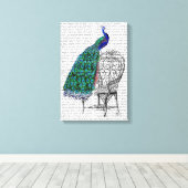 Voorzitter Peacock Canvas Afdruk (Insitu (Houten vloer))