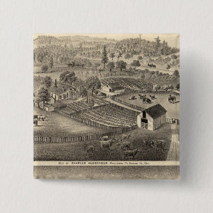 Voorzitter van Charles Alexander Vierkante Button 5,1 Cm