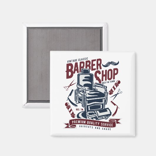  voorzitter van de Barbershop Logo Magneet (Voorkant / Achterkant)