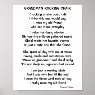 VOORZITTER VAN GRANDMA VOOR ROCKING POSTER