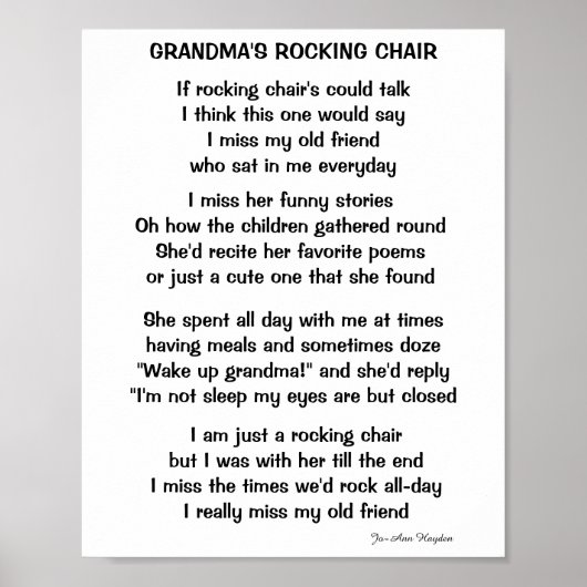 VOORZITTER VAN GRANDMA VOOR ROCKING POSTER (Voorkant)