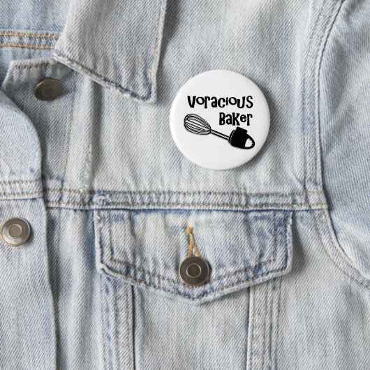 Voracious Baker - Funny Pin Button (In situ)
