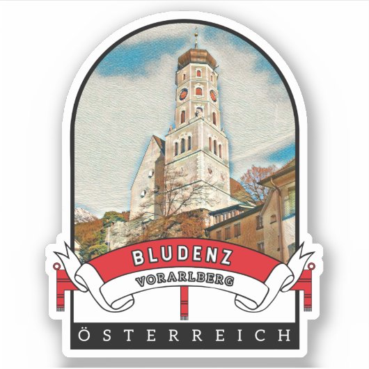 Vorarlberg Bludenz Österreich Souvenir Sticker (Voorkant)