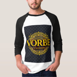 VORBE Mode Premium Gold Monogram Raglan T-shirt