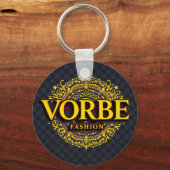 VORBE Mode Signature Gold Monogram Sleutelhanger (Achterkant)