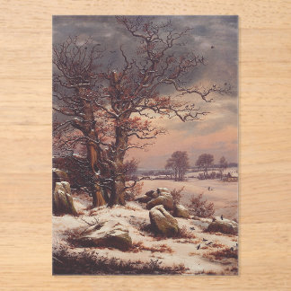 Vordingborg in Winter by J.C. Dahl Fine Art Acryl Uitnodigingen