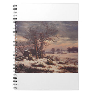 Vordingborg in Winter by J.C. Dahl Fine Art Notitieboek