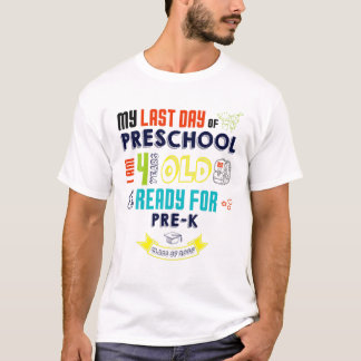 Vorige dag ben ik vier jaar oud en klaar voor het  t-shirt