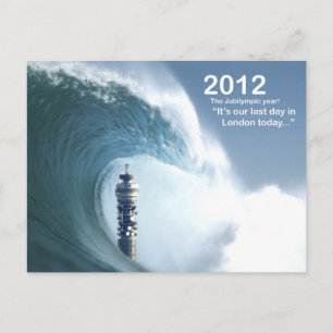 Vorige dag in Londen - een Tsunami Engulfs Londen Briefkaart