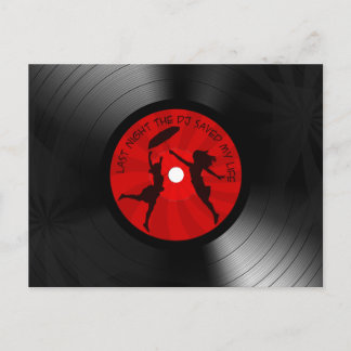 Vorige nacht heeft de DJ mijn leven in de azijn zw Briefkaart