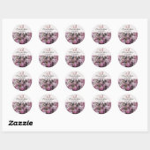 VORIGE NEST, SPRINGSTROMEN Roze Opslagdatum Monogr Ronde Sticker (Vel)