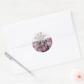 VORIGE NEST, SPRINGSTROMEN Roze Opslagdatum Monogr Ronde Sticker (Envelop)