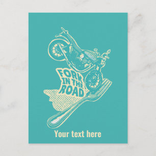 Vork in de weg motorongeluk briefkaart