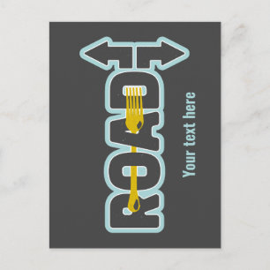 Vork in de weg typografische tekst kunst briefkaart