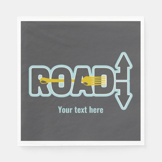 Vork in de weg typografische tekst kunst servet (Voorkant)