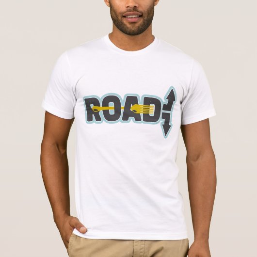 Vork in de weg typografische tekst kunst t-shirt (Voorkant)