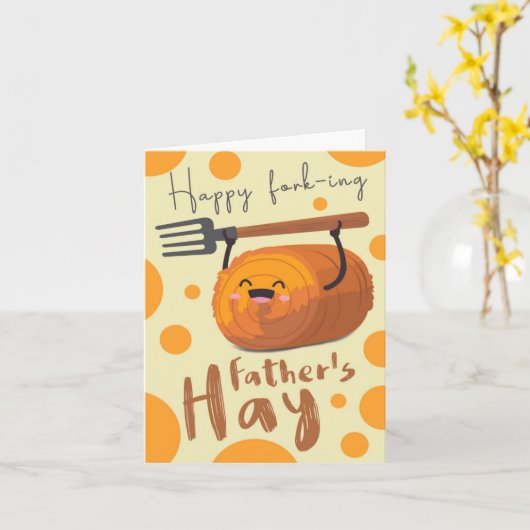 Vork-Ing Grappige Vaderdag Kaart (Gele Bloem)