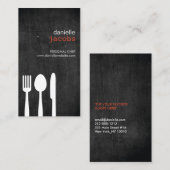 VORK LEPEL MES op WOODGRAIN Visitekaartje (Voorkant / Achterkant)