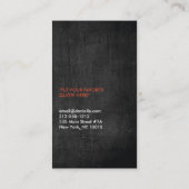 VORK LEPEL MES op WOODGRAIN Visitekaartje (Achterkant)