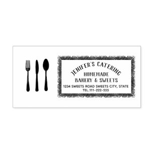 vork mes lepel catering chef-kok bakkerij zelfinktende stempel