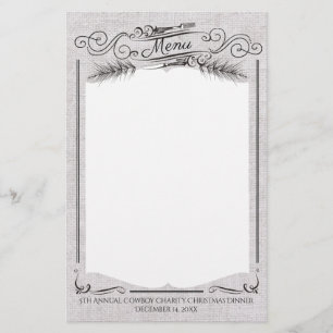 Vorkdennenboom Kerstmenu briefpapier