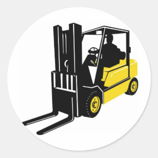 vorkheftruck retro ronde sticker
