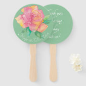 Vorm: Ronde handventilator "roze ventilator" Handwaaier (Voorkant en achterkant)