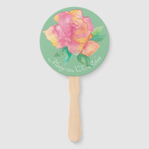 Vorm: Ronde handventilator "roze ventilator" Handwaaier