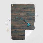 Vorm van de staat Hawaii Blauwgroen Golfhanddoek (Insitu)