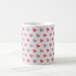 vorm van rood en grijs hart koffiemok