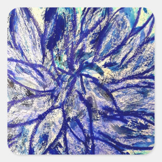 Vorm Vierkant Zeldzaam Blauw Dalhia Vierkante Sticker