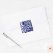 Vorm Vierkant Zeldzaam Blauw Dalhia Vierkante Sticker (Envelop)