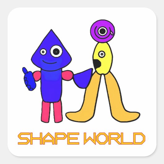 Vorm Wereld Vierkante Sticker (Voorkant)