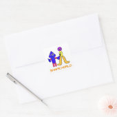 Vorm Wereld Vierkante Sticker (Envelop)