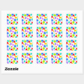 Vormen en kleuren vierkante sticker (Vel)