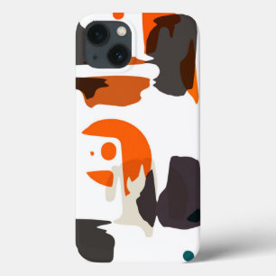 Vormen in retrokleuren, abstract ontwerp iPhone 13 hoesje