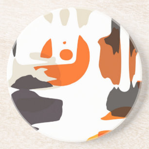 Vormen in retrokleuren, abstract ontwerp zandsteen onderzetter