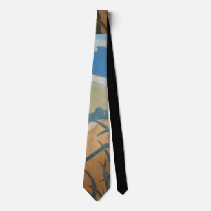 Vormen van blauwzand en groen abstract stropdas