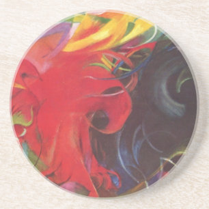 Vormen van Franz Marc,  kunst Zandsteen Onderzetter