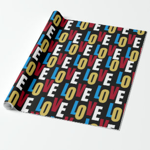 Vormgeving van liefdeswoord cadeaupapier