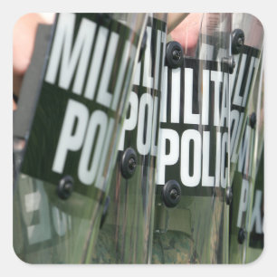 vorming van oproerbeheersing vierkante sticker